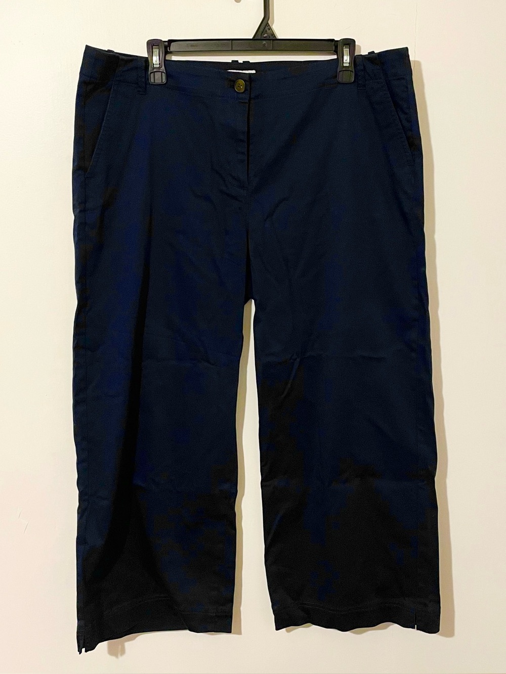 J. Jill Live In Chino Navy Blue Wide Leg Pants Cotton Size 16